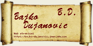 Bajko Dujanović vizit kartica